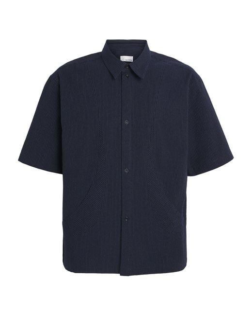 SAGE NATION Blue Pinstripe Takeshi Shirt for men