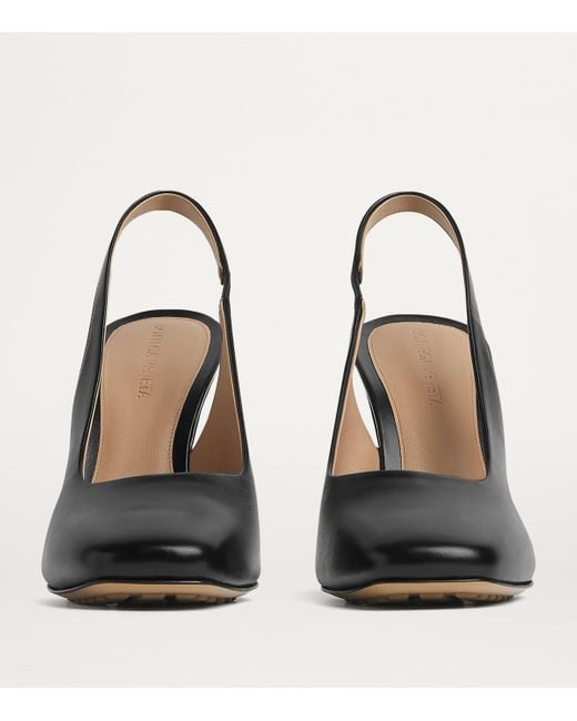 Bottega Veneta Black Leather Knot Slingback Heels 90
