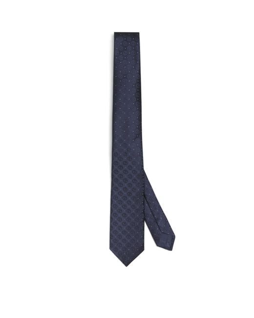 Giorgio Armani Blue Silk Logo Tie for men