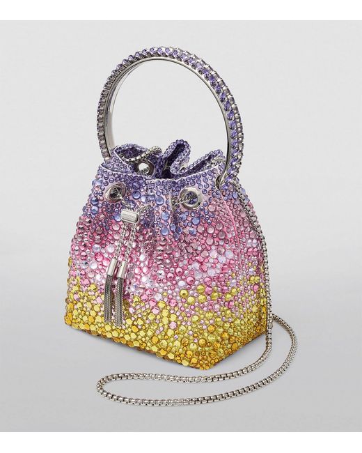 Jimmy Choo Purple Bon Bon Embellished Top-handle Bag