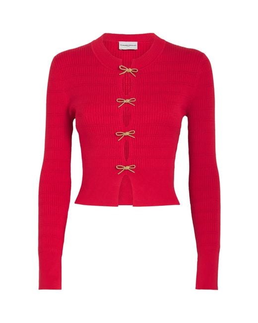 Claudie Pierlot Red Embellished Sweater