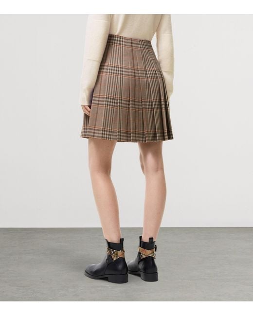Burberry Brown Wool Check Mini Kilt