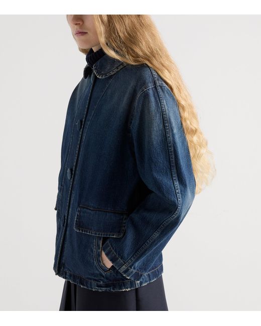Prada Blue Washed Blouson Denim Jacket