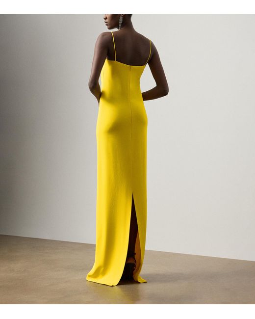 Ralph Lauren Yellow Silk Demetrius Maxi Dress