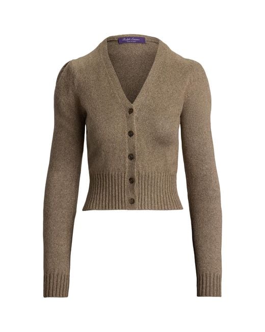 Ralph Lauren Brown Silk Mouliné Cardigan