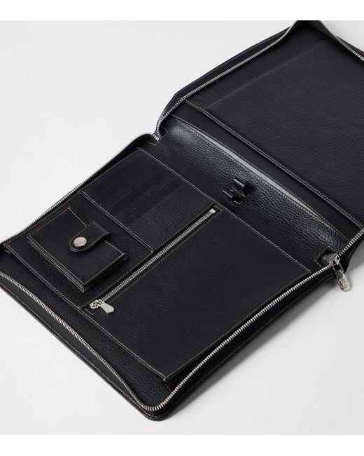 Brunello Cucinelli Black Leather Document Holder for men