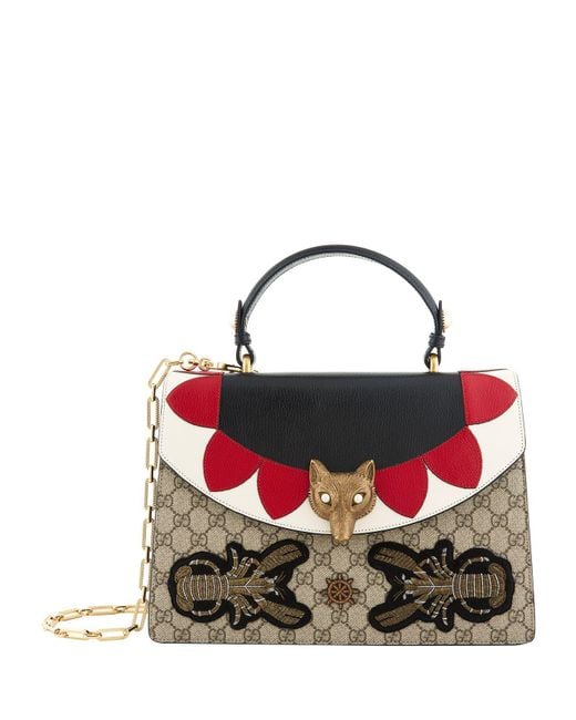 Gucci Multicolor Large Broche Fox Top Handle Bag