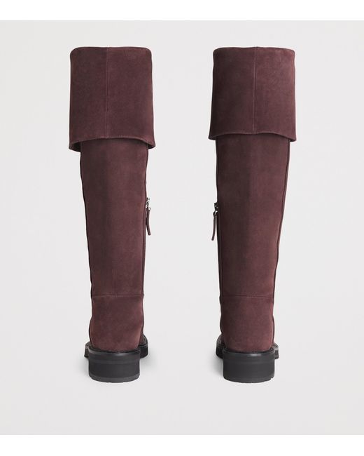 Eleventy Brown Suede Knee-High Boots