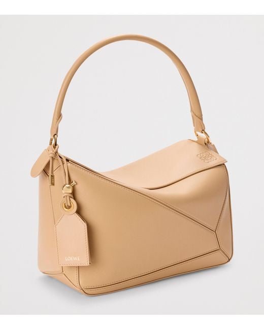Loewe Natural Medium Leather Featherlight Puzzle Top-Handle Bag