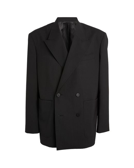 Wooyoungmi Black Wool Double-breasted Jacket for men