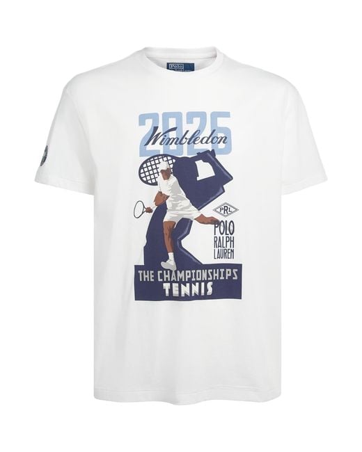 Polo Ralph Lauren White X Wimbledon Printed T-Shirt for men