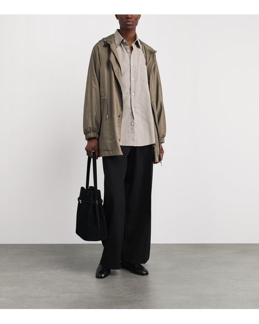 Yves Salomon Brown Waterproof Technical Parka