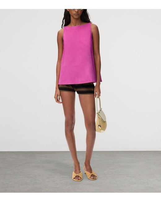 Loewe Pink X Paula's Ibiza Leather Anagram Tank Top