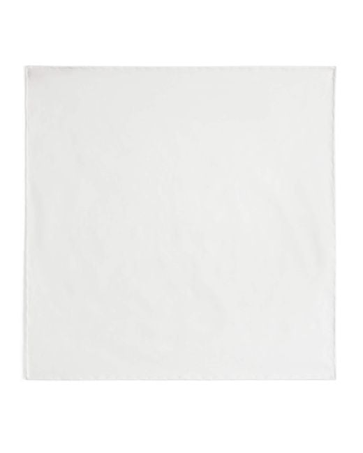 Brioni White Cotton Pocket Square for men