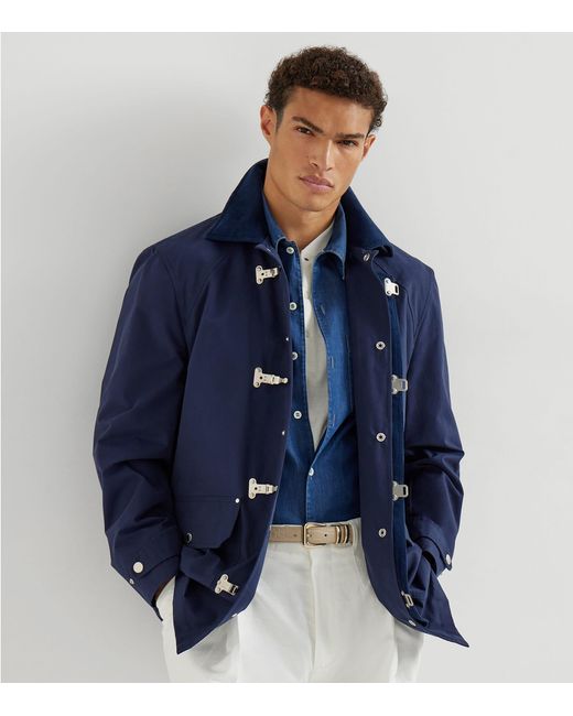 Brunello Cucinelli Blue Cotton-Blend Water-Resistant Jacket for men
