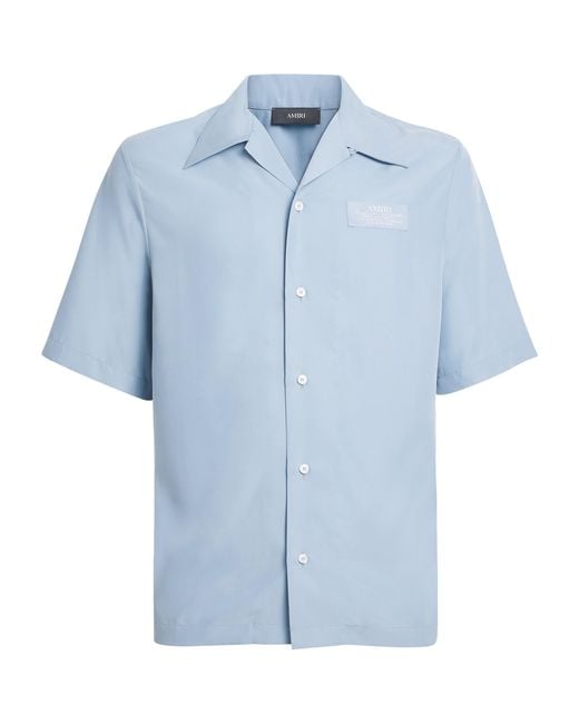 Amiri Blue Cotton Spirit Bowling Shirt for men