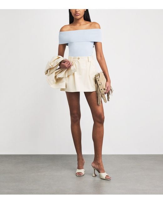 Maje White Knitted Off-The-Shoulder Top