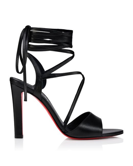 Christian Louboutin Black Fanny Randa Leather Sandals 100