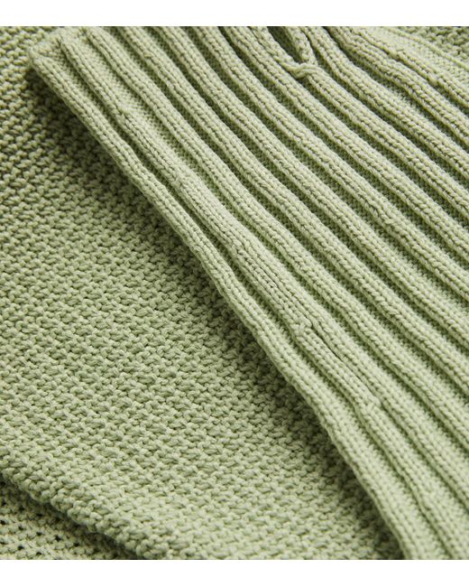 Homme Plissé Issey Miyake Green Crochet Zip-up Cardigan for men