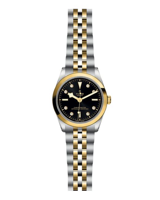 Tudor Metallic Black Bay Stainless Steel, Yellow Gold And Diamond Watch 36mm