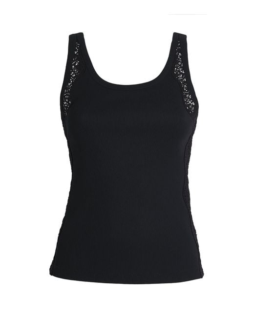 Sandro Black Lace-Detail Tank Top
