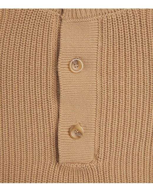 7 For All Mankind Brown Cotton Henley Sweatshirt for men