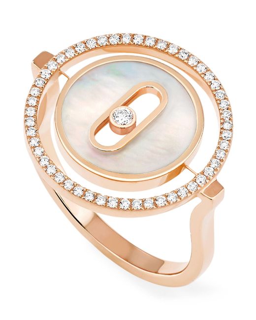 Messika Metallic Rose Gold And Diamond Lucky Move Colour Ring