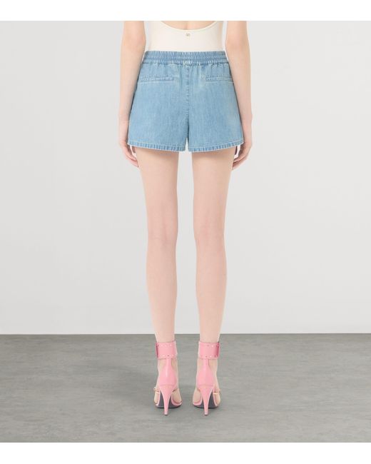 Valentino Blue Drawstring Denim Shorts