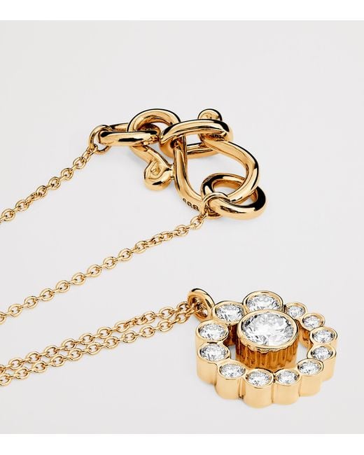 Sophie Bille Brahe Metallic And Diamond Lily Fleur Simple Necklace