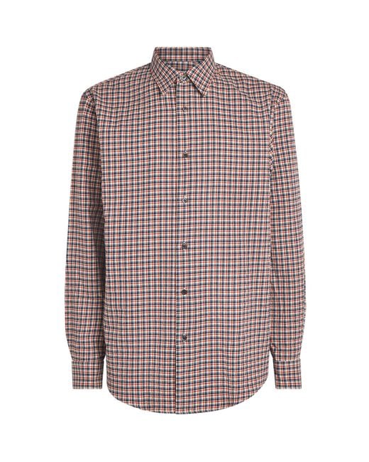 Dries Van Noten Purple Flannel Check Shirt for men