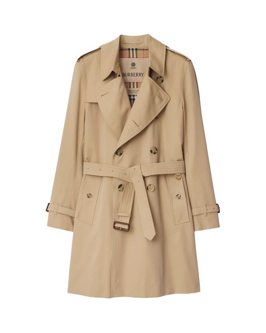 Burberry Natural Mid-Length Kensington Heritage Trench Coat for men
