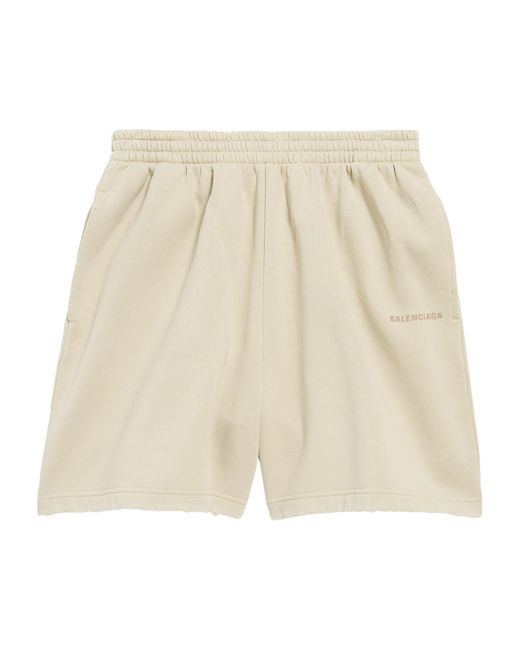 Balenciaga Natural Cotton Logo Shorts
