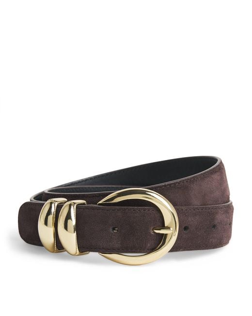 Sandro Black Suede Buckle Belt
