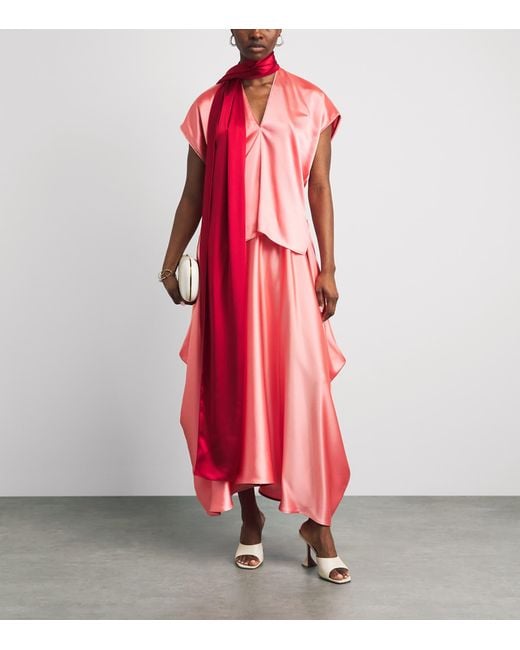 Roksanda Pink Satin Amari Midi Skirt