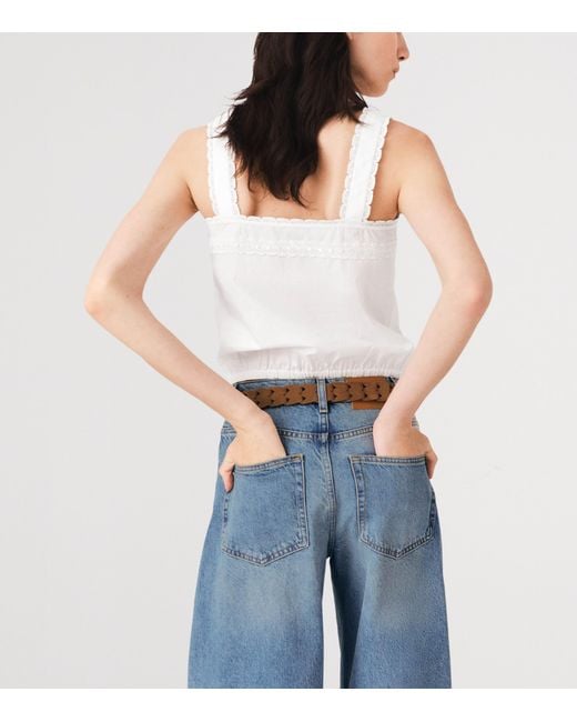 Maje White Cotton Tank Top