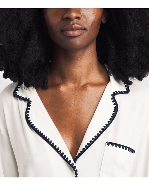 Eberjey White Frida Long Pyjama Set
