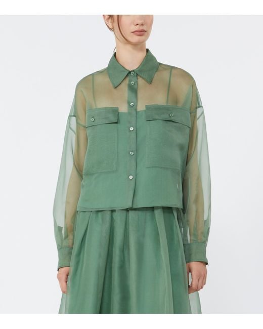 Weekend by Maxmara Green Silk Organza Shirt