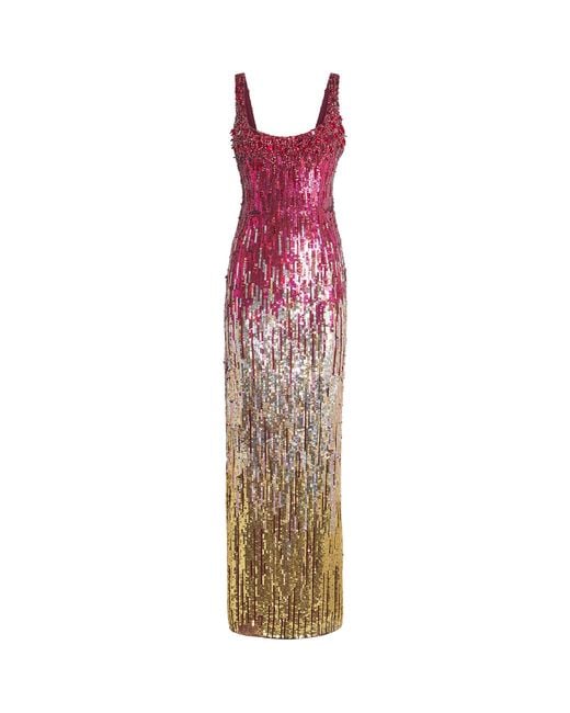 Jenny Packham Purple Embellished Ombré Rosalie Gown