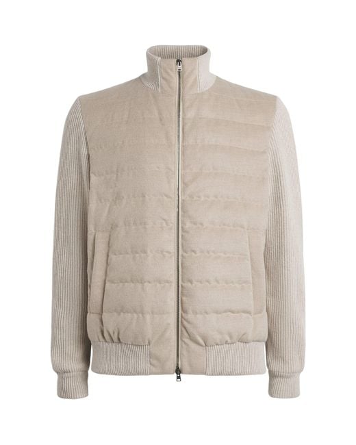 Herno Brown Quilted Hybrid Jacket for men