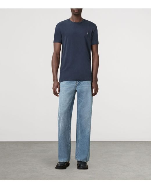 AllSaints Blue Organic Cotton Tonic T-Shirt for men