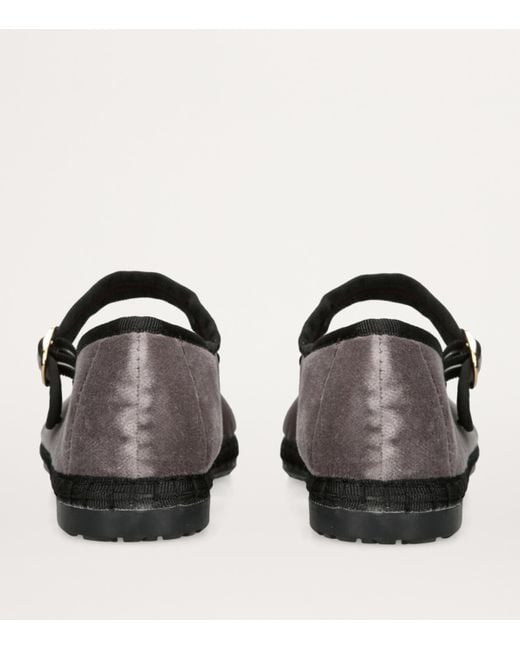 Flabelus Black Velvet Brida Mary Jane Flats