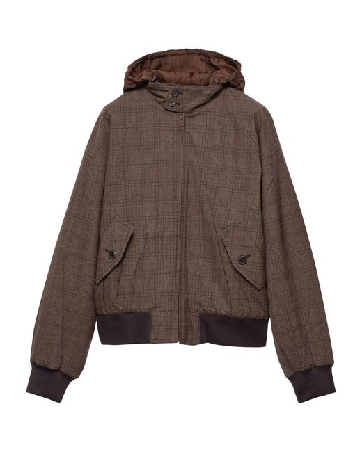 Prada Brown Wool Hooded Jacket for men