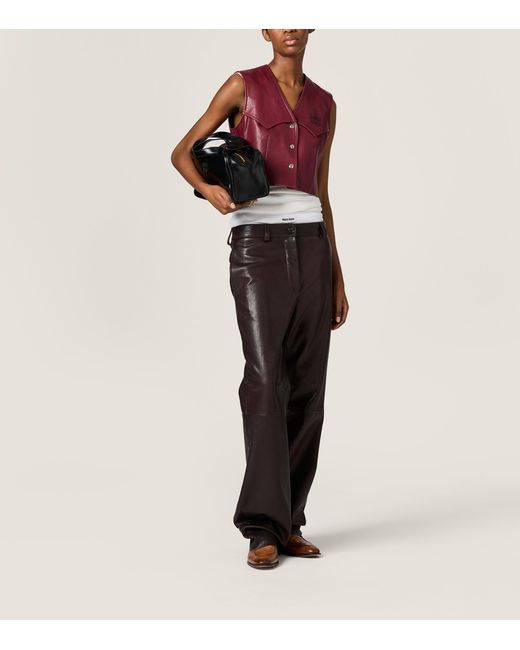 Miu Miu Red Leather Vest
