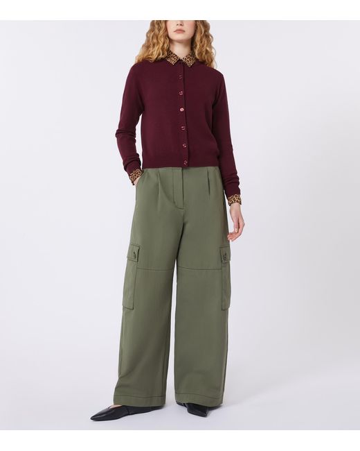 Weekend by Maxmara Purple Wool-Cashmere Cardigan