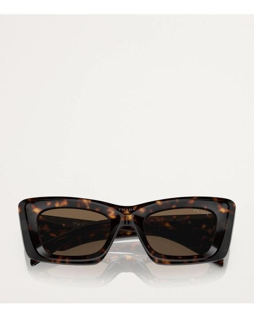 Prada Brown Rectangular Sunglasses