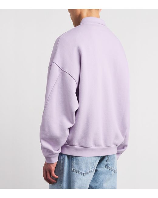Agolde Purple Cotton Pace Quarter-Zip Sweatshirt for men