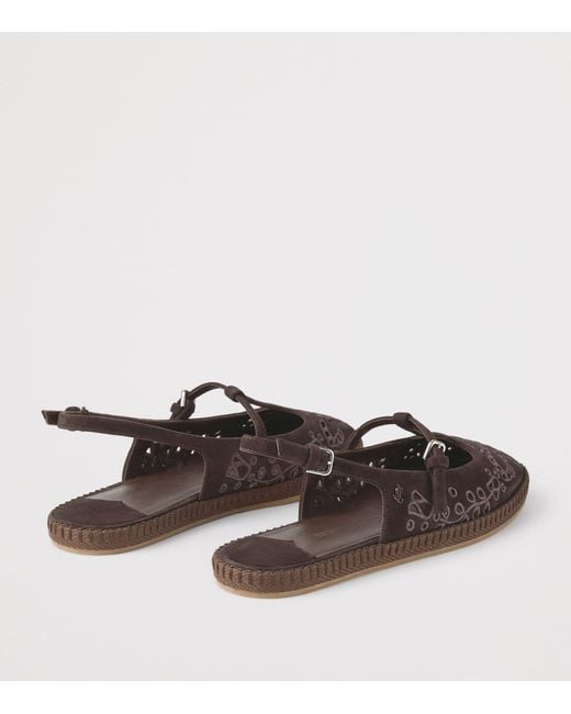 Jimmy Choo Brown Aimee Suede Slingback Espadrille Flats