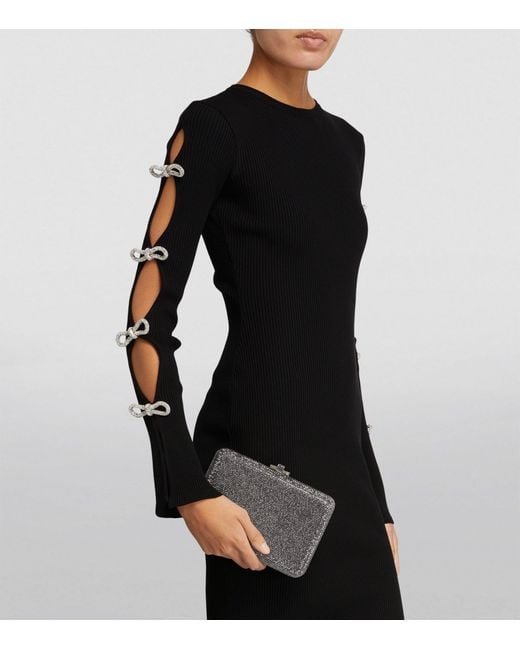 Judith Leiber Gray Crystal-embellished Slim Slide Clutch Bag