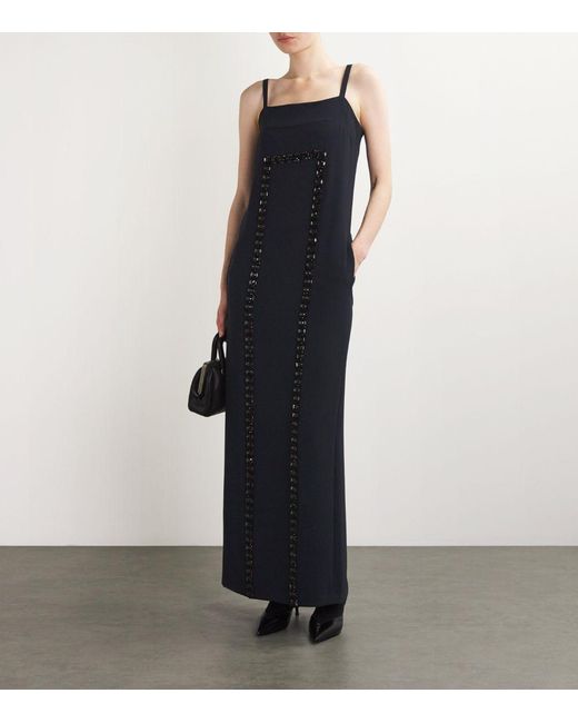 Max Mara Blue Embellished Maxi Dress