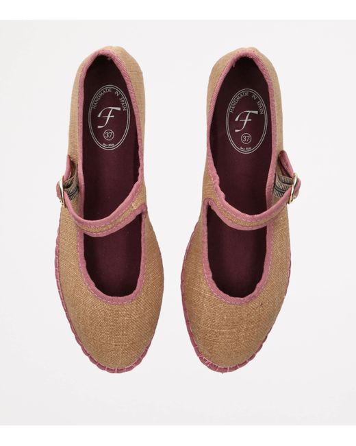 Flabelus Pink Linen Dora Mary Janes